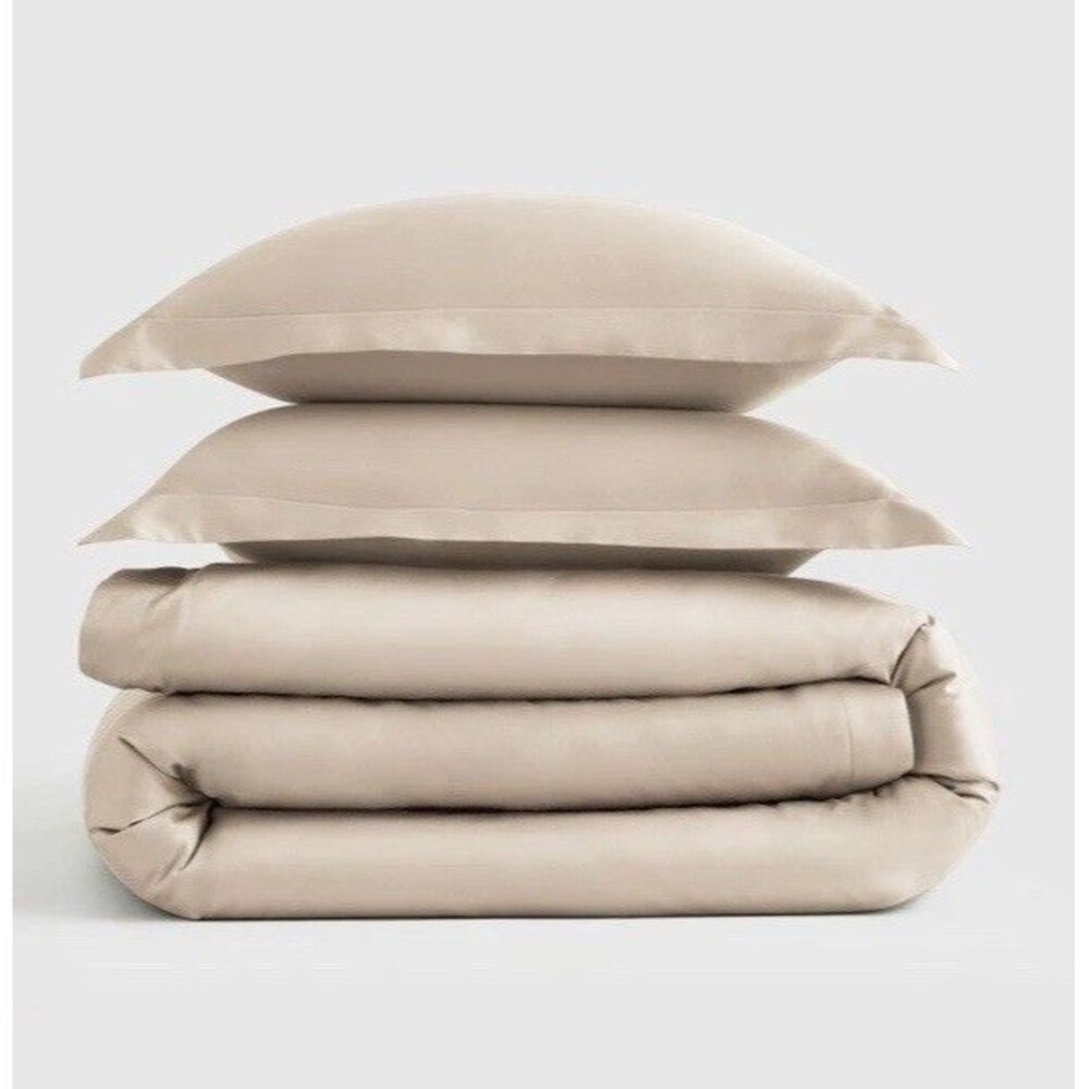 Signature Giza Cotton Sateen Duvet Cover Set, King/Cal King, Sand